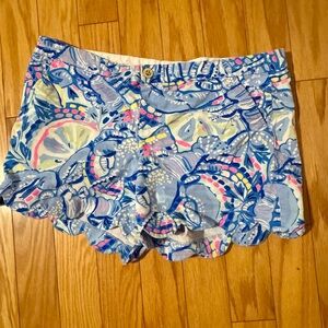 Lilly Pulitzer High Waist Blue and Pink Shorts sz 16